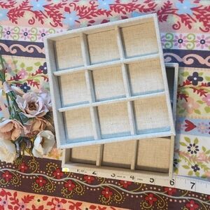 Cream Jewelry Organizer with Grid Compartments